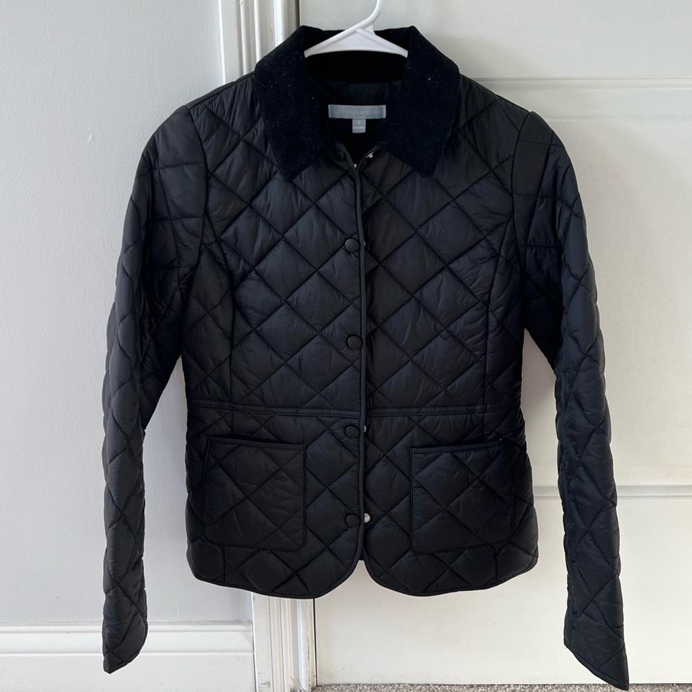 Antonio Melani Claudia Quilted Puffer Jacket Black Lightweight Size 0
